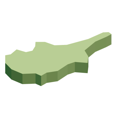 キプロス共和国無料フリーイラスト｜無地・立体(緑)